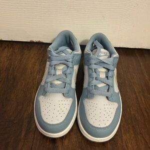 Nike Kids Light Blue and White Low-Top Dunk Sneakers